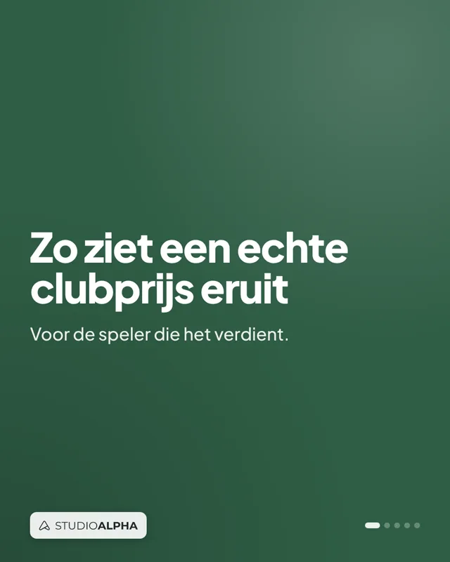 Studio Alpha · Instagram: A product carousel for Belgian sports clubs.